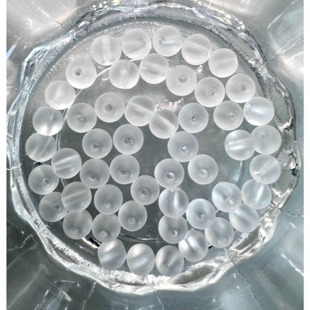 50pcs Beads for Jewelry #22184 Matte White Glass Beads